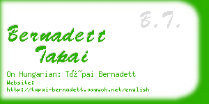 bernadett tapai business card